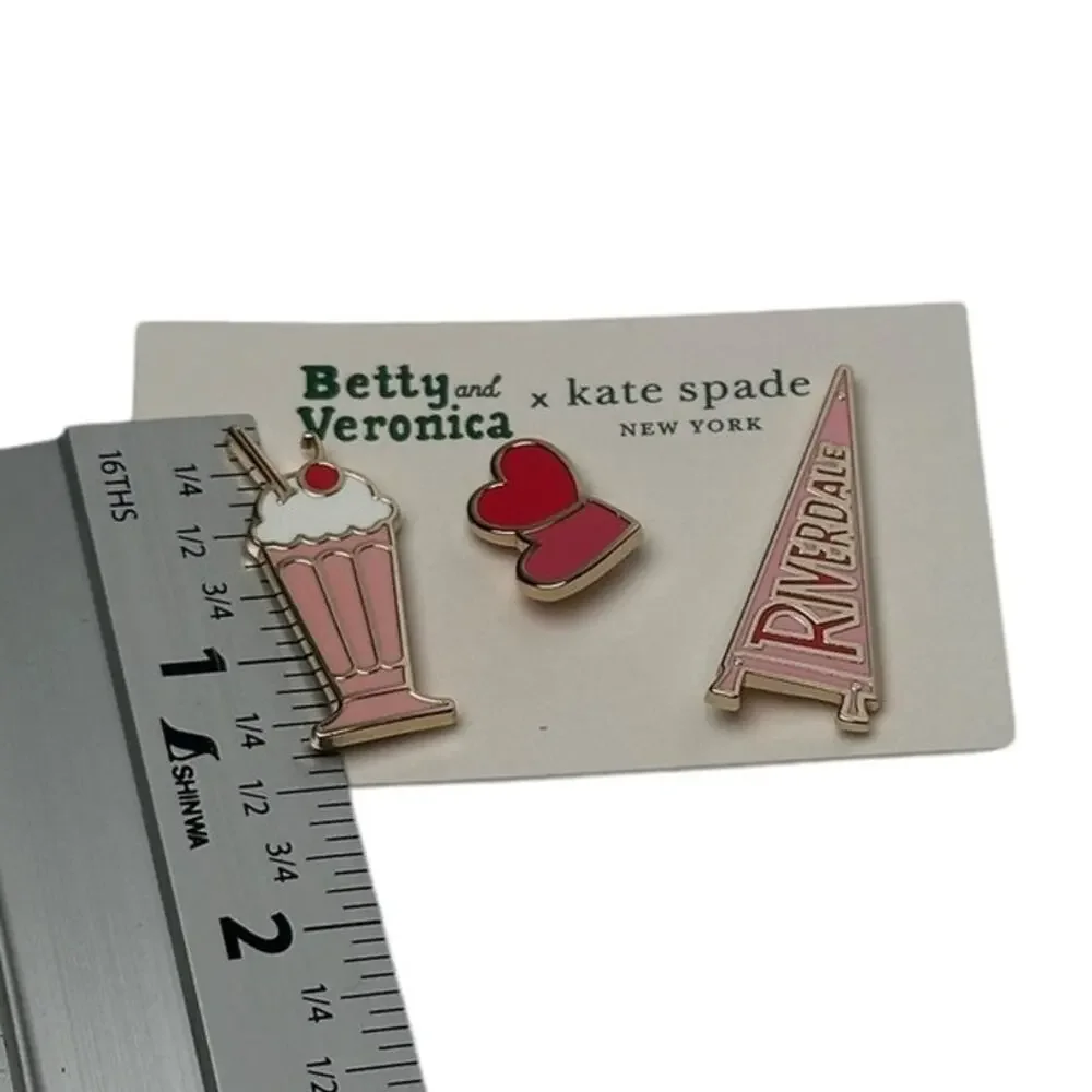 Kate Spade Archie Comics Betty and Veronica Enamel 3 Pin Set New